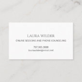 White Flower Therapist Counselor Telefoon Online Visitekaartje (Achterkant)