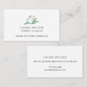 White Flower Therapist Counselor Telefoon Online Visitekaartje (Voorkant / Achterkant)