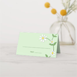 White Flower Vine Folded Place Card Plaatskaartje