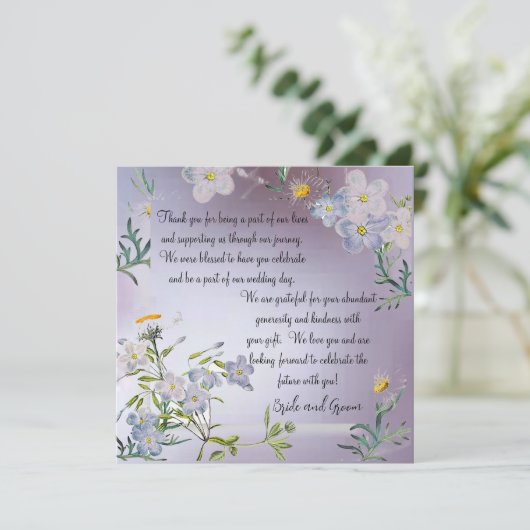 White Flower Weddenschap Hartelijk dank Bedankkaart (Staand voorkant)