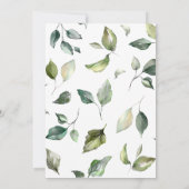 White Flower Wedding Invitation Kaart (Achterkant)