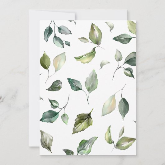 White Flower Wedding Invitation Kaart (Achterkant)