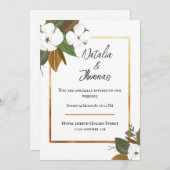 White flower wieden kaart (Voorkant / Achterkant)