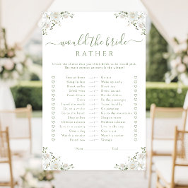 White Flower Would she rather Bridal Shower Game