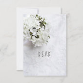 White flowerbouquet bruiloft R.S.V.P. RSVP Kaartje (Achterkant)
