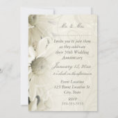 White Flowers 50th Wedding Jubileum Invitations Kaart (Achterkant)