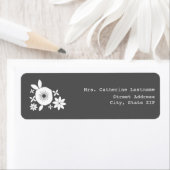 White Flowers Adreslabel Sticker (Insitu)
