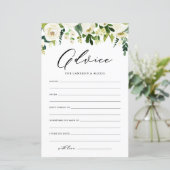 White Flowers Advice for the Bride and Groom Kaart (Staand voorkant)