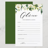 White Flowers Advice for the Bride and Groom Kaart (Voorkant / Achterkant)