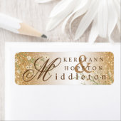 White Flowers and Gold Glitter Etiket (Insitu)