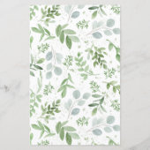 White Flowers and Greenery Baby Brunch Invitation (Achterkant)