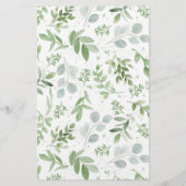 White Flowers and Greenery Baby shower Invitation (Achterkant)