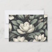 White Flowers and Greenery RSVP Kaartje (Achterkant)