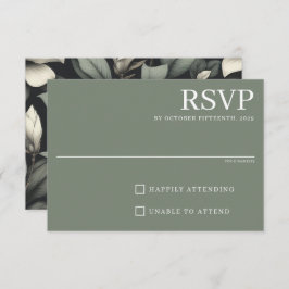 White Flowers and Greenery RSVP Kaartje