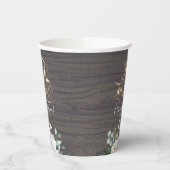 White Flowers and Greenery Rustic Herfst in Love Papieren Bekers (Links)