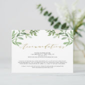 White Flowers and Greenery Wedding Accommodations Informatiekaartje (Staand voorkant)