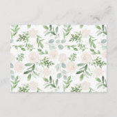 White Flowers and Greenery Wedding Accommodations Informatiekaartje (Achterkant)