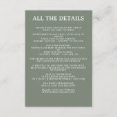 White Flowers and Greenery Wedding Details Informatiekaartje (Voorkant)