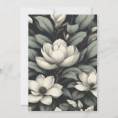 White Flowers and Greenery Wedding Kaart (Achterkant)