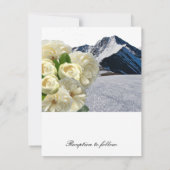 White Flowers and Mountains Wedding Invitation Kaart (Achterkant)