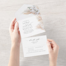 White Flowers and Pampas Grass Elegant Wedding