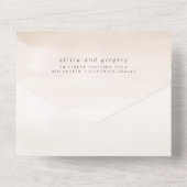 White Flowers and Pampas Grass Elegant Wedding All In One Uitnodiging (Achterkant)