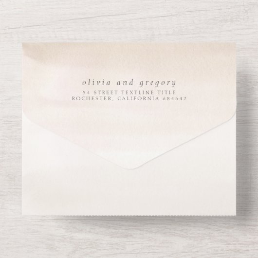 White Flowers and Pampas Grass Elegant Wedding All In One Uitnodiging (Achterkant)