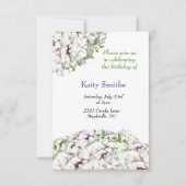 White Flowers Birthday Invitation Kaart (Voorkant)