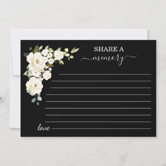 White Flowers Black Deel een geheugen aanwezigheid Aankondiging (Voorkant)