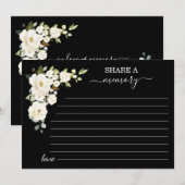 White Flowers Black Deel een geheugen aanwezigheid Aankondiging (Voorkant / Achterkant)