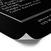 White Flowers-Black Salon prijslijst Poster (Hoek)