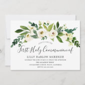 White Flowers Blooming First Heilige Communite Inv Kaart (Voorkant)