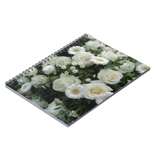 White Flowers Bouquet Notitieboek (Linkerzijde)