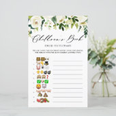 White Flowers Childrens Book Emoji Pictionary Kaar (Staand voorkant)