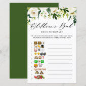 White Flowers Childrens Book Emoji Pictionary Kaar (Voorkant / Achterkant)