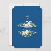 White Flowers Classic Blue Boy Baptisme Kaart (Achterkant)