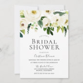 White Flowers & Cream Elegant Vrijgezellenfeest Kaart (Voorkant)