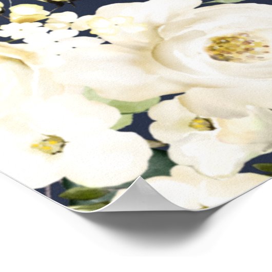 White Flowers, Cream Flowers, Baptism Welcome Poster (Hoek)