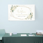 White Flowers, Cream Flowers, Baptism Welcome Spandoek (Beurs)