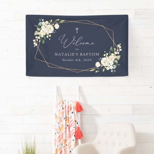 White Flowers, Cream Flowers, Baptism Welcome Spandoek (Insitu)