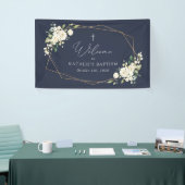 White Flowers, Cream Flowers, Baptism Welcome Spandoek (Beurs)