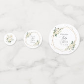 White Flowers, Cream Flowers, Boho, Baby shower Confetti (Achterkanten)