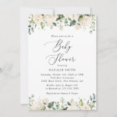 White Flowers, Cream Flowers, Boho, Baby shower Kaart (Voorkant)