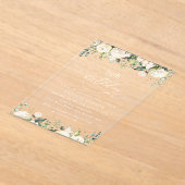 White Flowers, Cream Flowers, Boho, Birthday Acryl Uitnodigingen (Laagn)