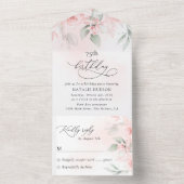 White Flowers, Cream Flowers, Boho, Birthday All In One Uitnodiging (Binnen)