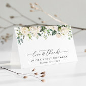 White Flowers, Cream Flowers, Boho, Birthday Bedankkaart