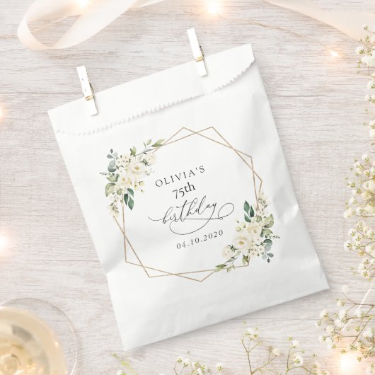 White Flowers, Cream Flowers, Boho, Birthday Bedankzakje (Geknipt)