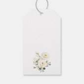 White Flowers, Cream Flowers, Boho, Birthday Cadeaulabel (Achterkant)