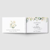 White Flowers, Cream Flowers, Boho, Birthday Gastenboek (Volledig)