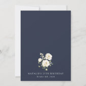 White Flowers, Cream Flowers, Boho, Birthday Kaart (Achterkant)